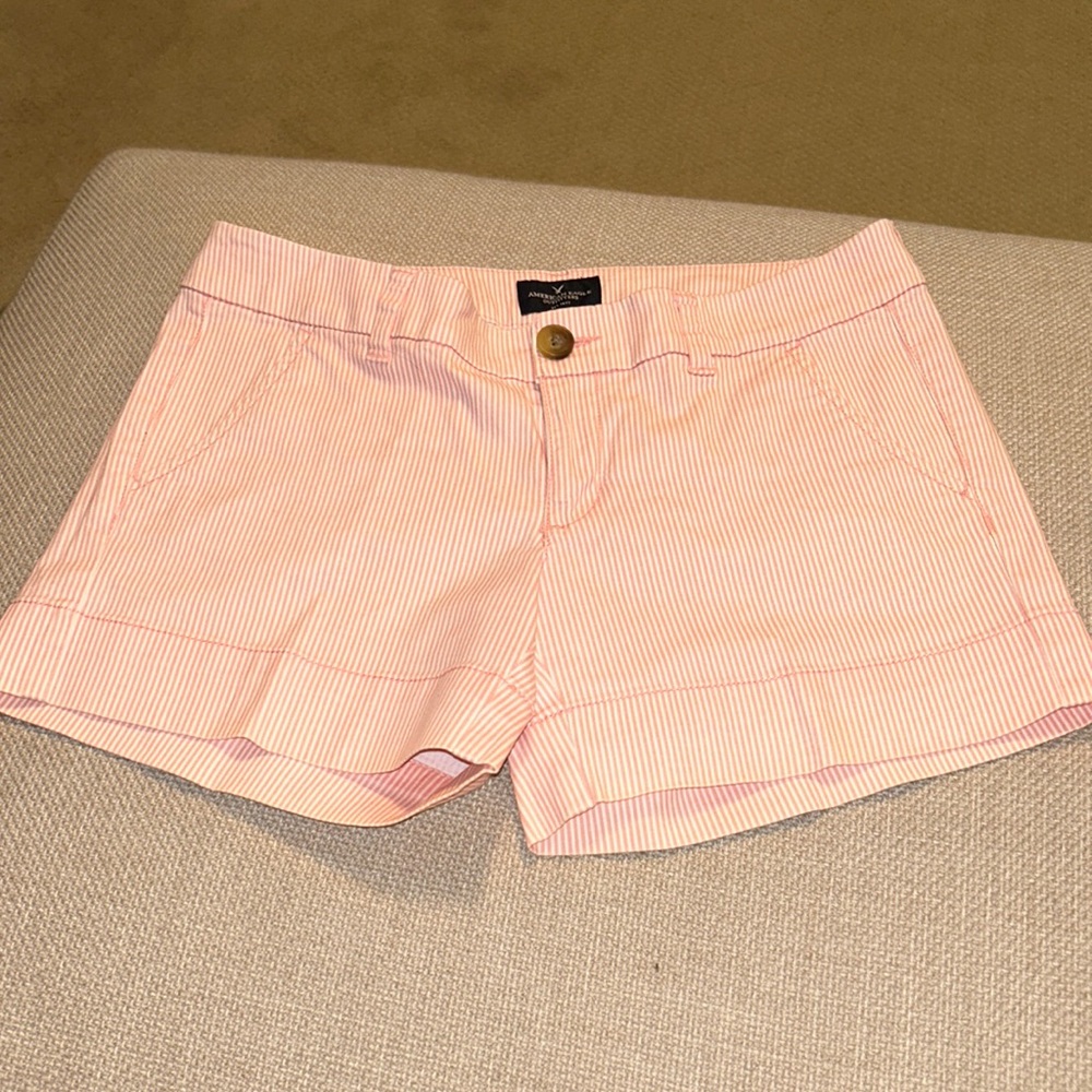 American Eagle Outfitters Pink & White Striped Shorts